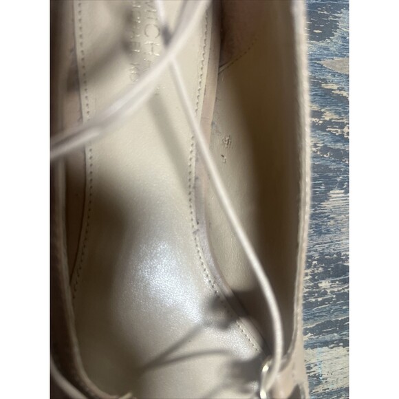 Michael Kors Ballet Flats Pointy Toe Nude Ankle Tie Lightly worn no box Size 7 - Picture 13 of 15